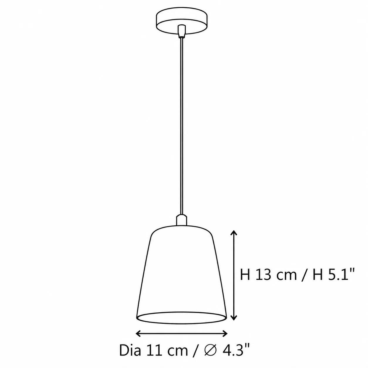 A Cylinder, diameter 11 cm, height 13 cm
