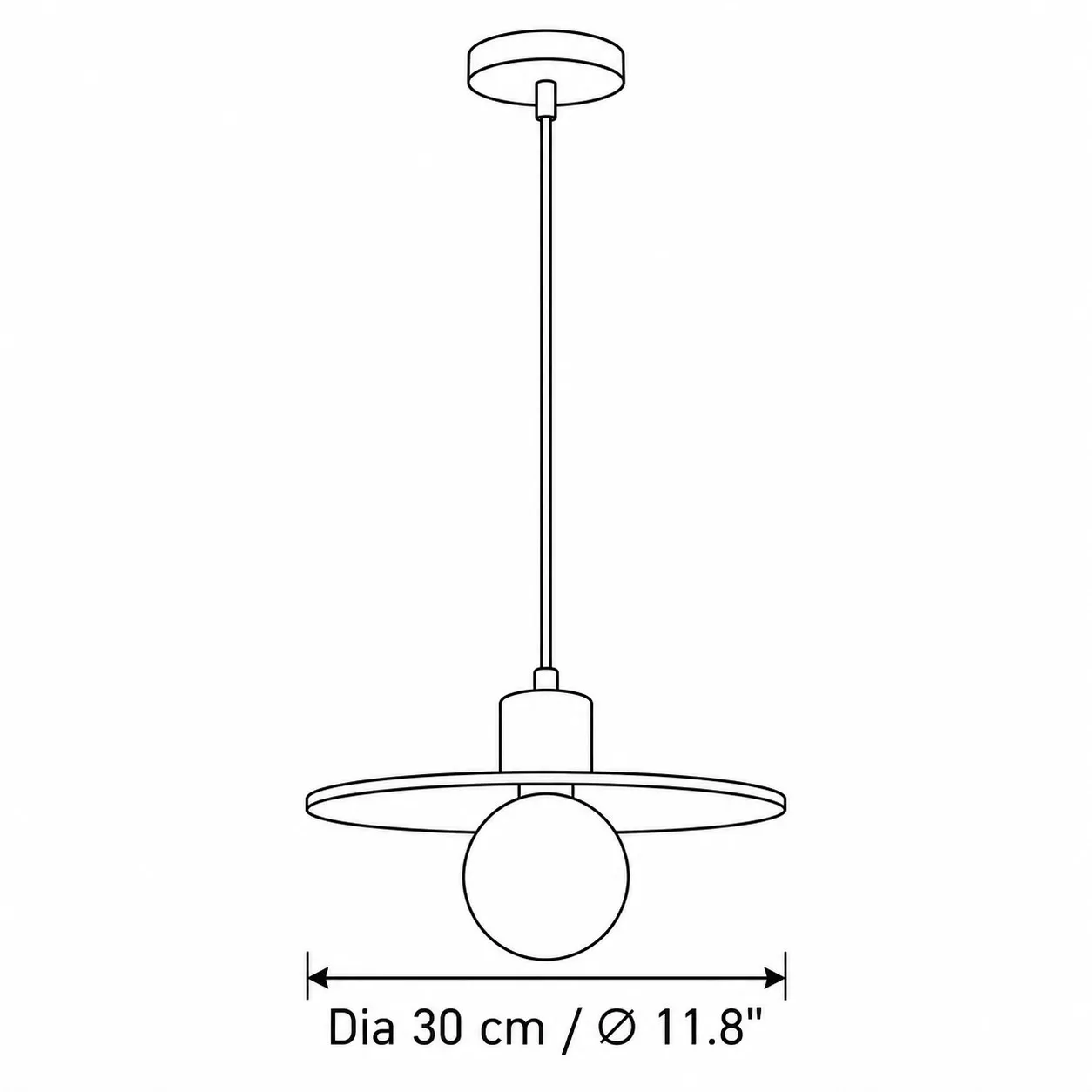 F Disc and globe, diameter 30 cm