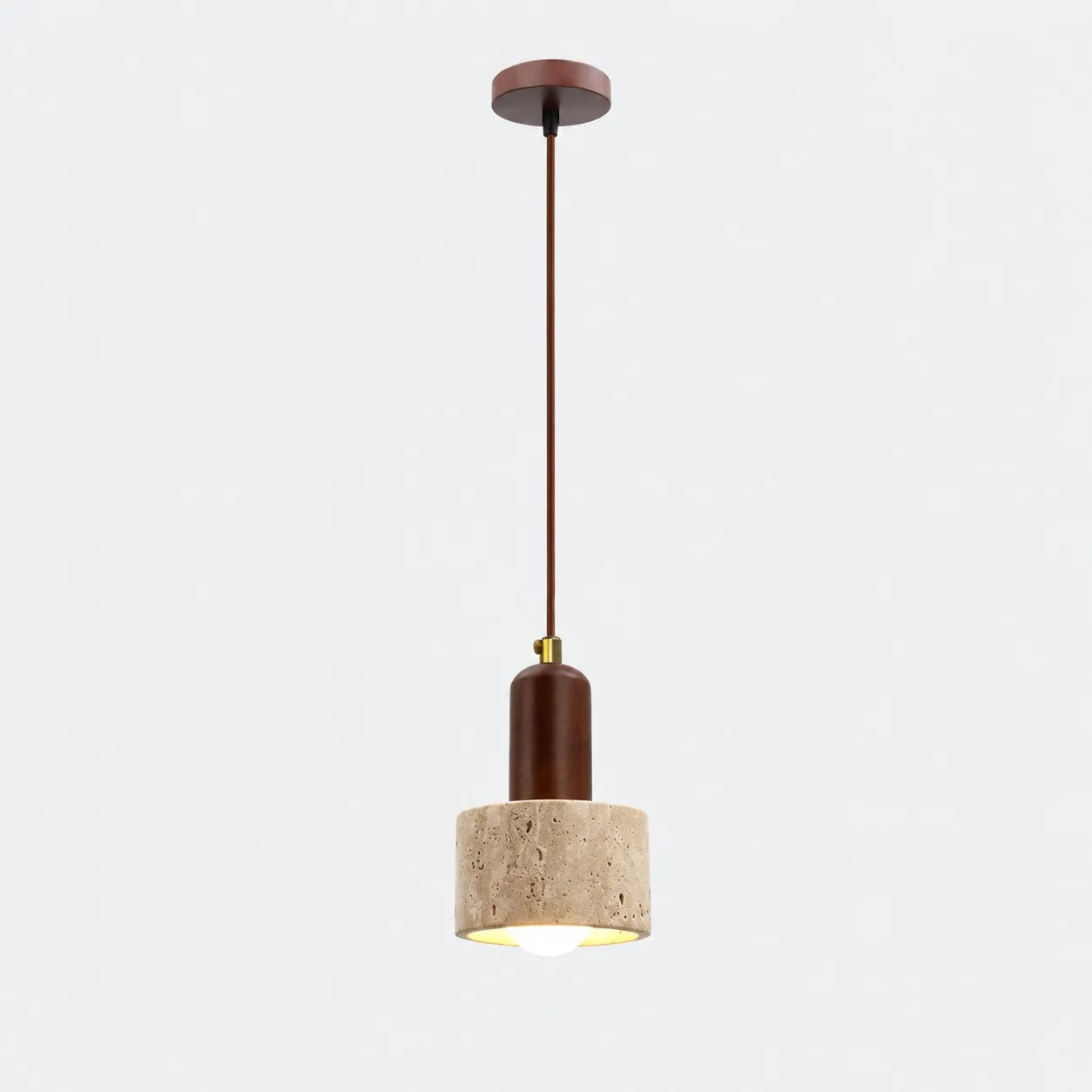 Kura style E travertine capsule pendant